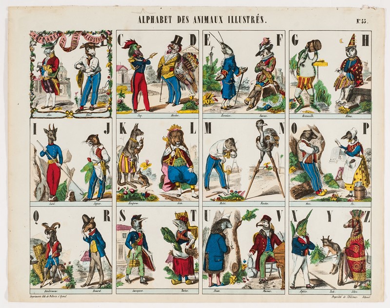 Alphabet des Animaux illustr&#233;s.  - Auction Prints, Maps and Documents.  [..]