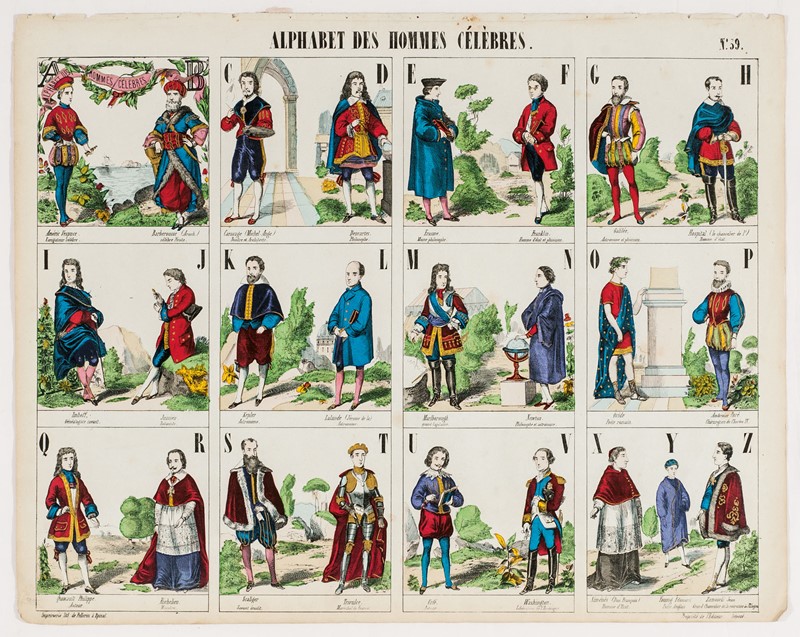 Alphabet des Hommes C&#232;l&#232;bres.  - Auction Prints, Maps and Documents.  [..]