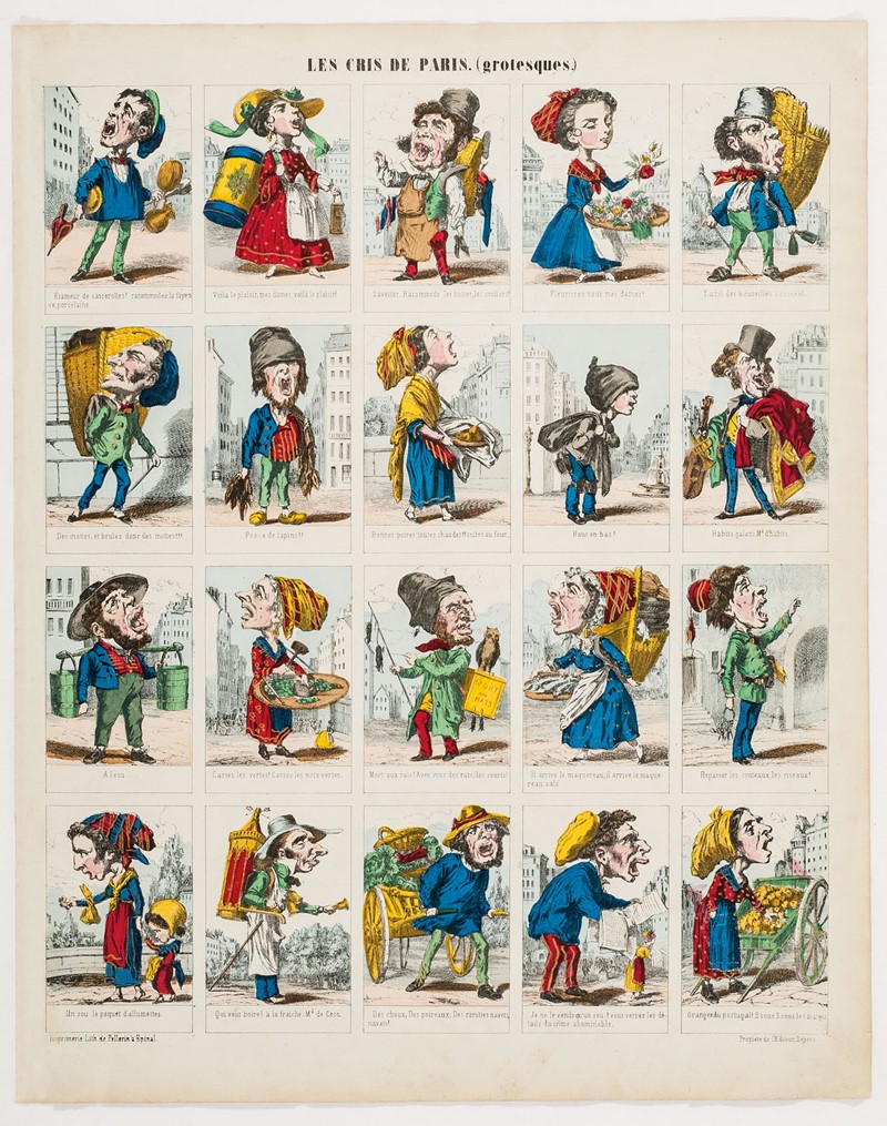 Les Cris de Paris grotesques.  - Auction Prints, Maps and Documents. - Bado e Mart  [..]
