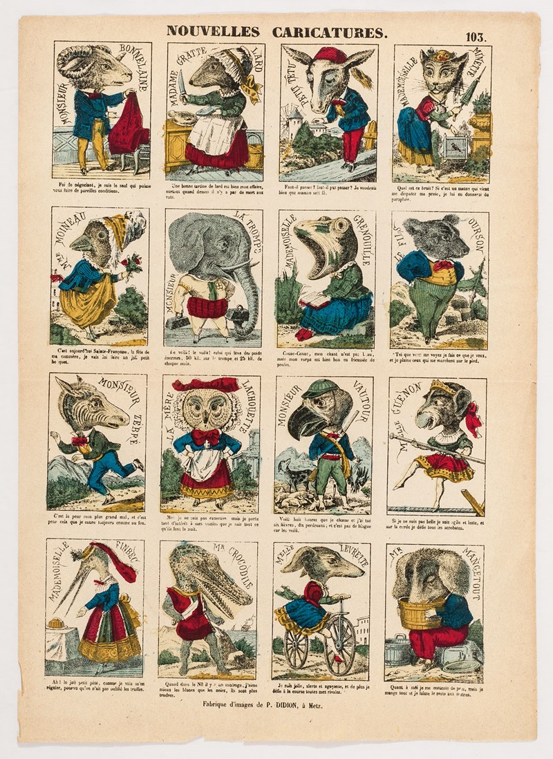 Nouvelles caricatures.  - Auction Prints, Maps and Documents. - Bado e Mart Aucti [..]