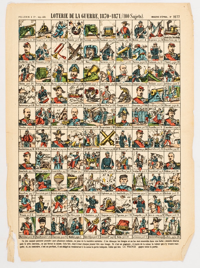 Loterie de la guerre, 1870-1871.  - Auction Prints, Maps and Documents. - Bado e Mart Auctions