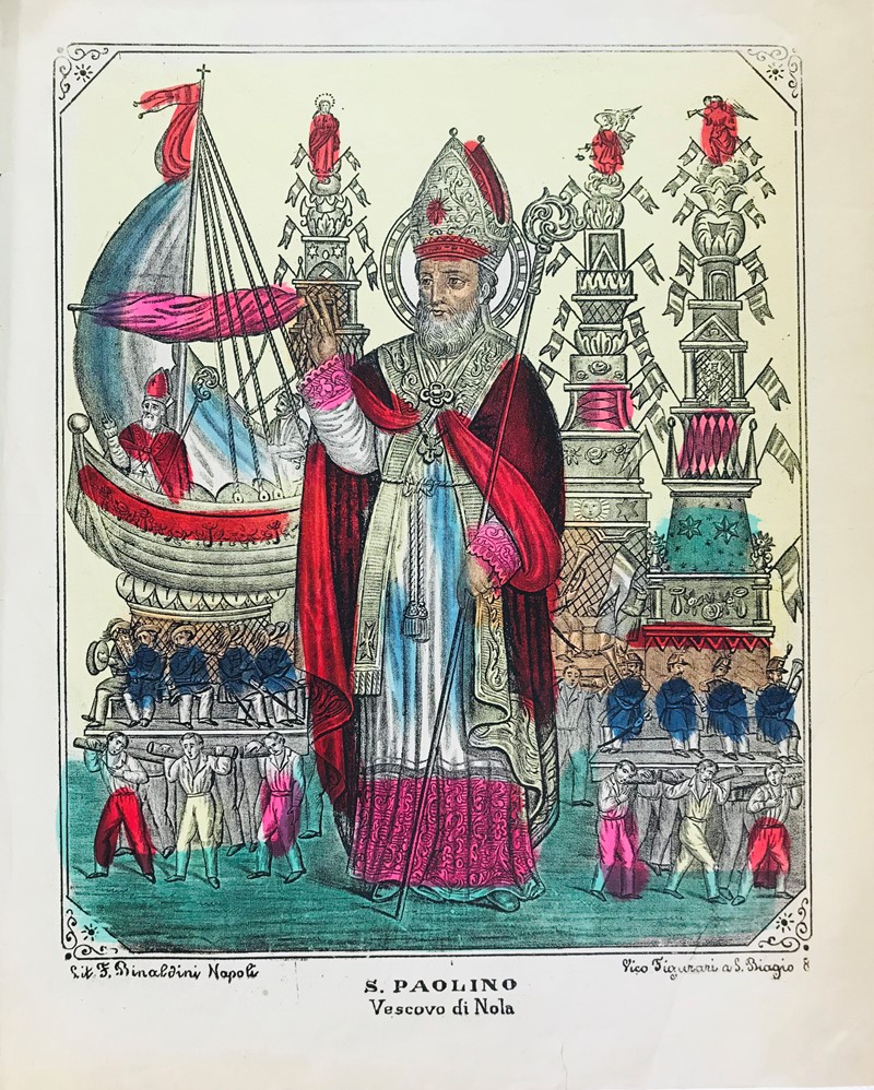APICELLA. San Paolino vescovo di Nola.  - Auction Prints, Maps and Documents. - Bado e Mart Auctions