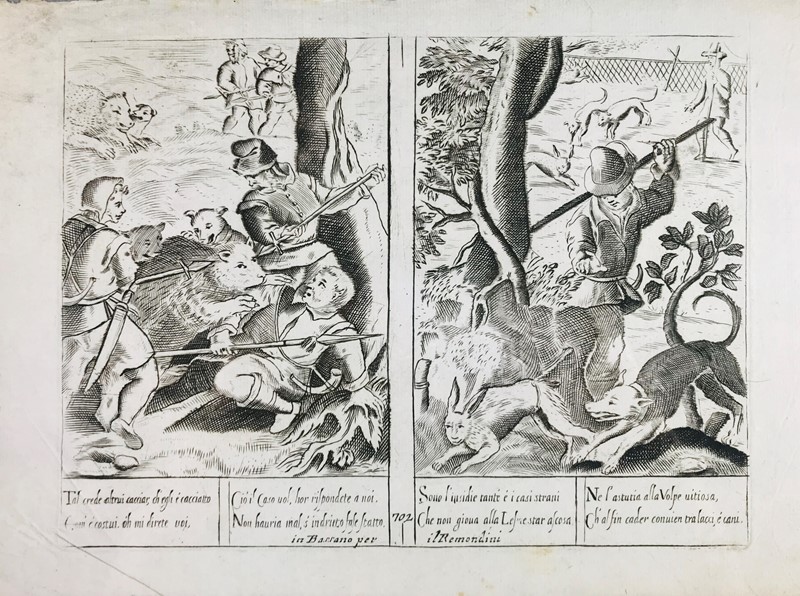 Remondini. Scene di caccia.  - Auction Prints, Maps and Documents. - Bado e Mart  [..]