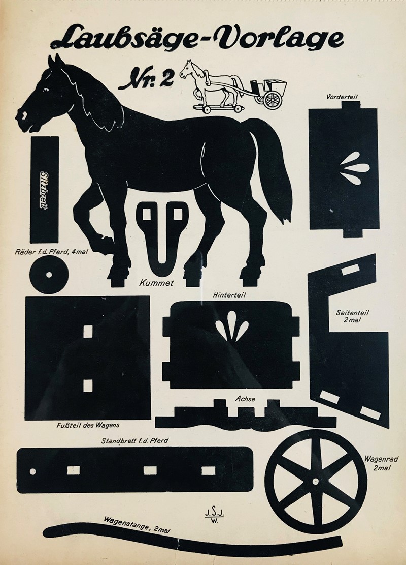 Set of Toys Silhouettes. Laubs&#228;ge – Vorlage N. 1, 2, 11,12.  - Auction  [..]