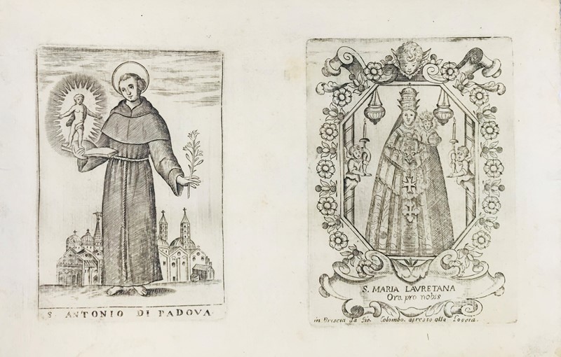 COLOMBO. Sant’Antonio di Padova. Madonna di Loreto.  - Auction Prints, Maps and Documents. - Bado e Mart Auctions