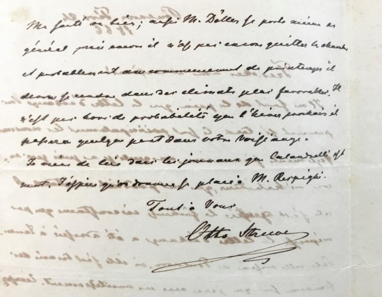 Otto Wilhelm von STRUVE. Autograph letter.  - Auction Books, Autographs, Prints  [..]