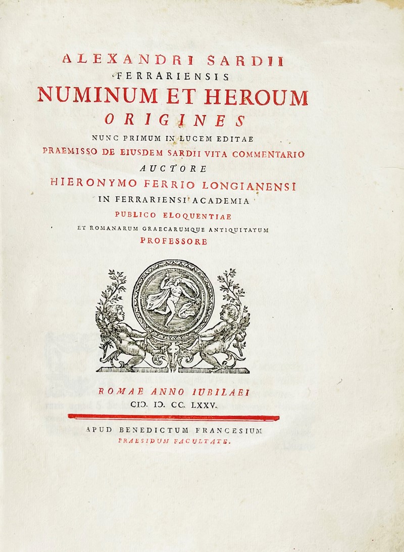 SARDI. Numinum et Heroum origines.  - Auction RARE BOOKS & GRAPHIC ARTS - Bado  [..]