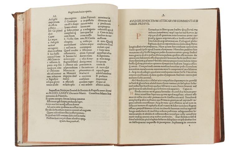 Incunabulum. AULUS GELLIUS. Noctes Atticae.  - Auction RARE ANTIQUE & MODERN  [..]