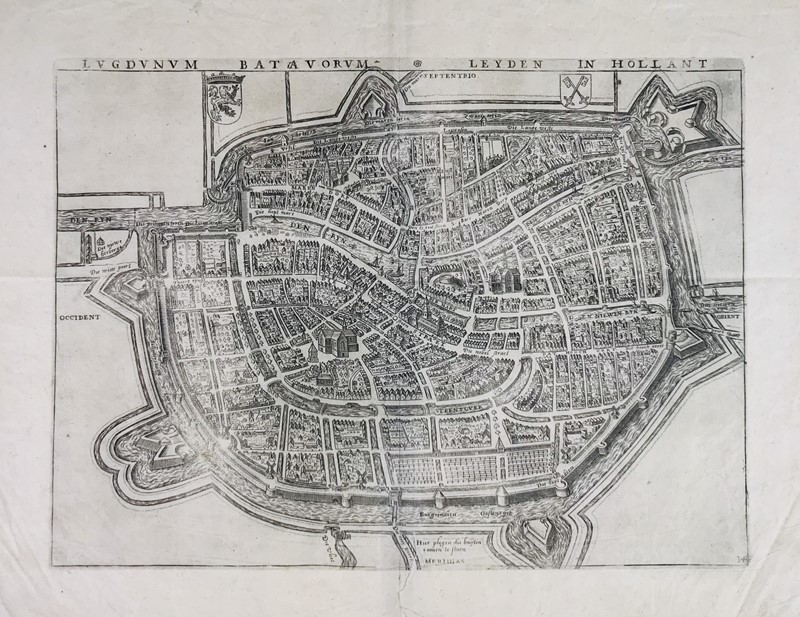 GUICCIARDINI. Lugdunum Batavorum - Leyden in Hollant.  - Auction Prints, Maps and  [..]