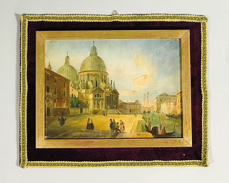 Quadro raffigurante la Basilica di Santa Maria della Salute, Venezia.  - Auction  [..]