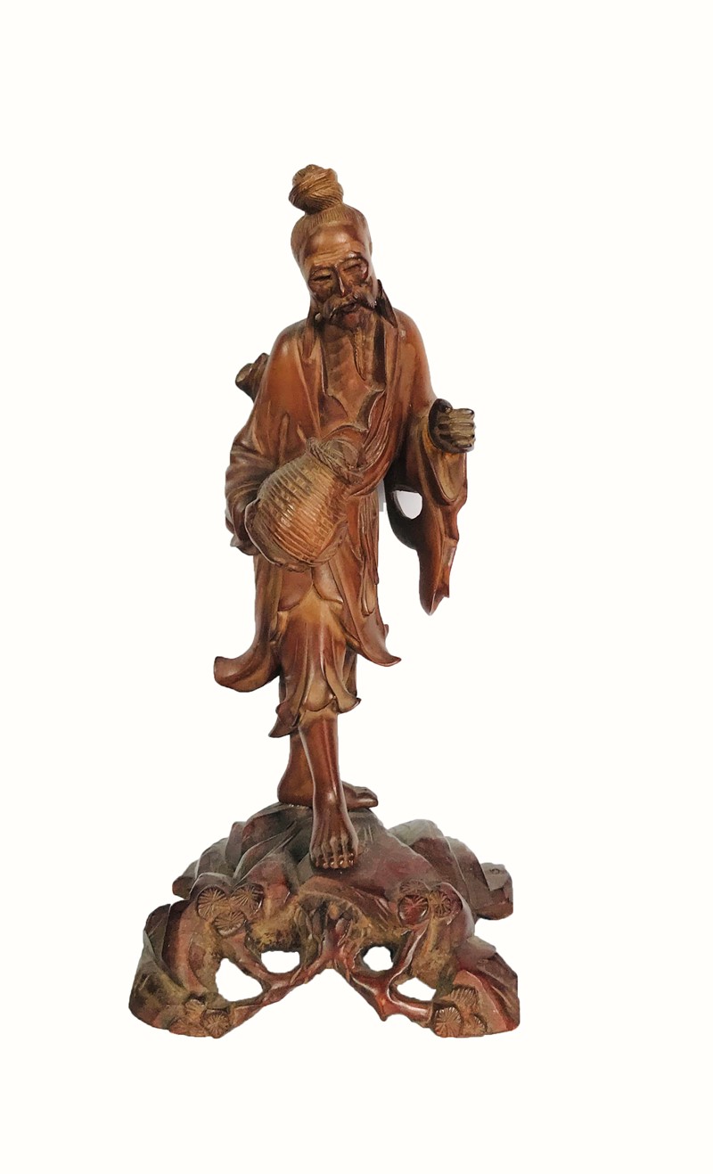 Statuette of Japanese fisherman.  - Auction ASIAN AND CONTINENTAL FINE ARTS - Bado  [..]