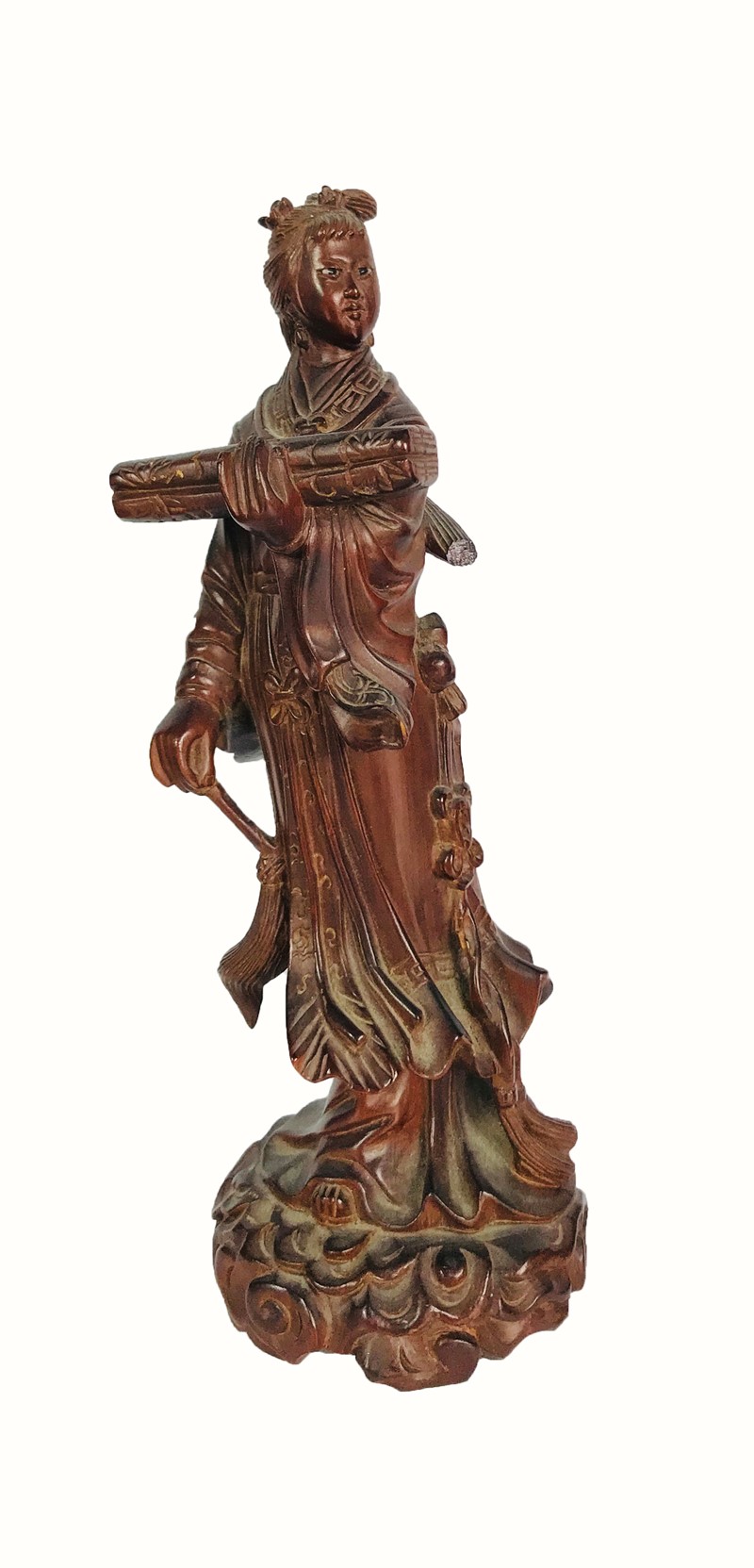 Statuette depicting a girl with a broom.  - Auction ASIAN AND CONTINENTAL FINE ARTS  [..]