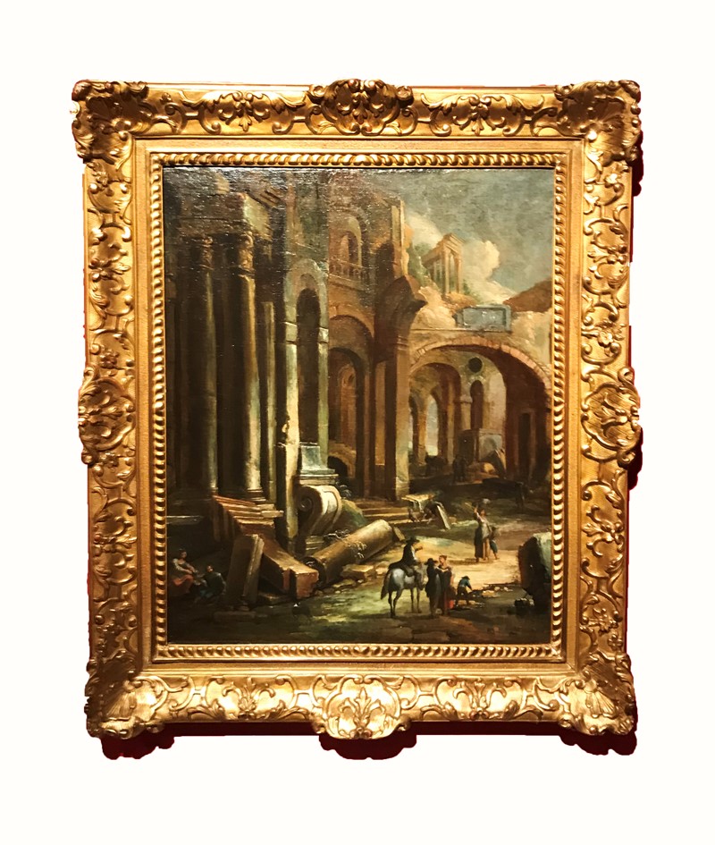 Architectural Capriccio with figures.  - Auction ASIAN AND CONTINENTAL FINE ARTS  [..]