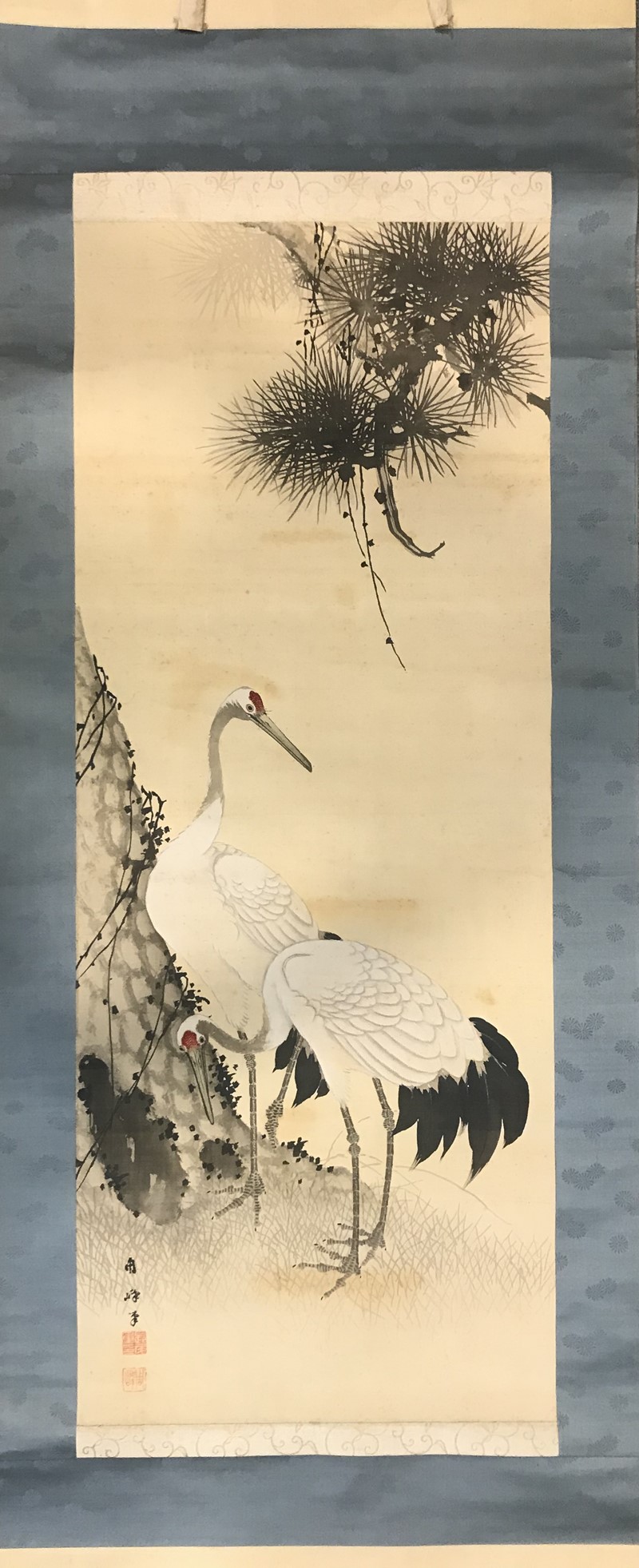 Japanese Watercolor. Pair of herons.  - Auction ASIAN AND CONTINENTAL FINE ARTS  [..]