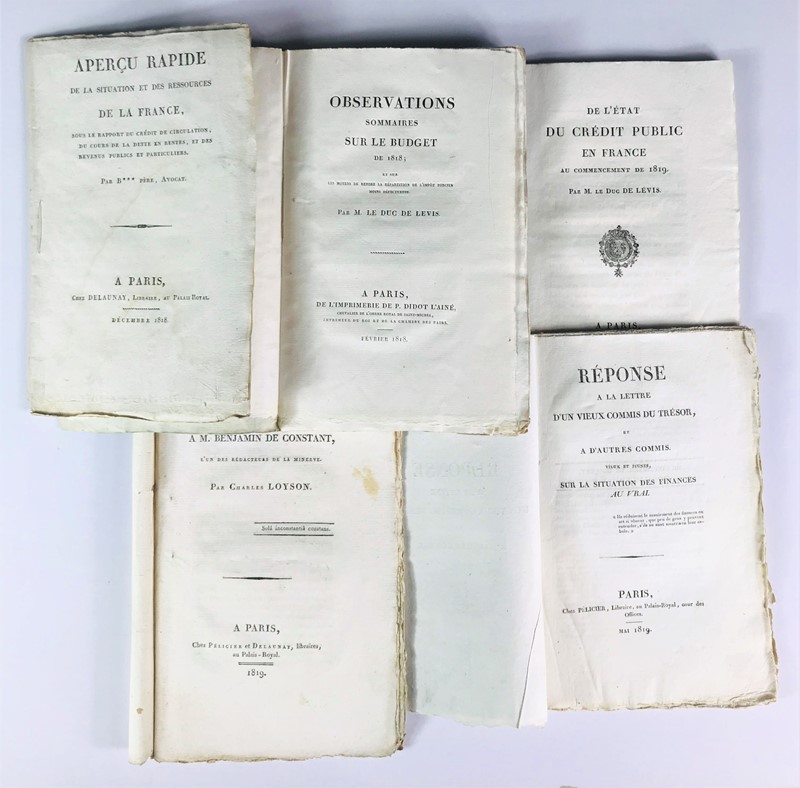 The Restoration in France. Five documents on Finance, Economics and Politics. 1818-1819  - Auction RARE BOOKS, PRINTS, MAPS AND DOCUMENTS. - Bado e Mart Auctions