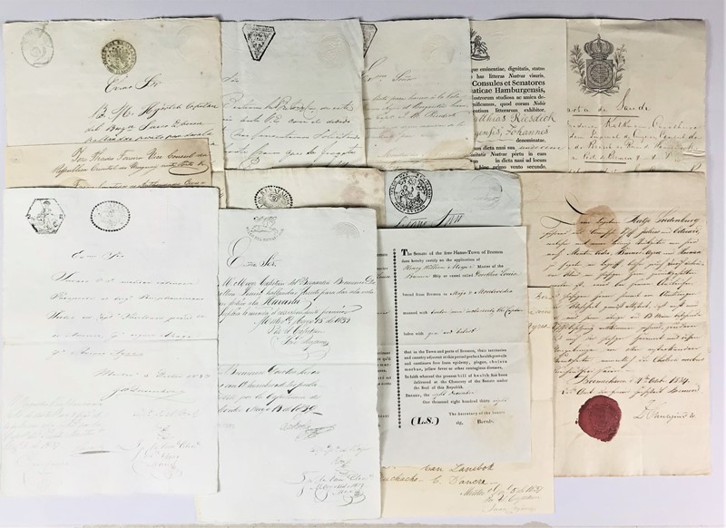 Bill of Health. Maritime document from the 19th century.  - Auction RARE BOOKS, PRINTS, MAPS AND DOCUMENTS. - Bado e Mart Auctions