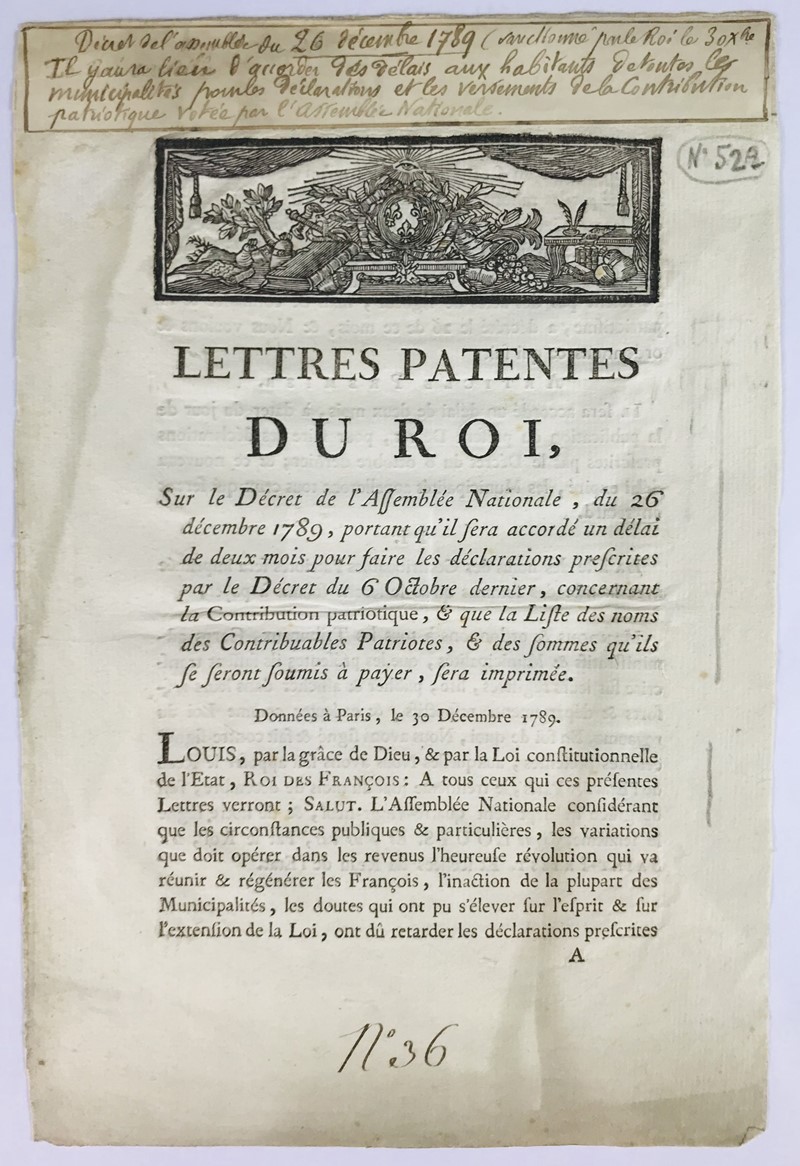 Economy. GUIGNARD, comte de SAINT-PRIEST. Lettres Patentes du Roi... portant qu’il  [..]