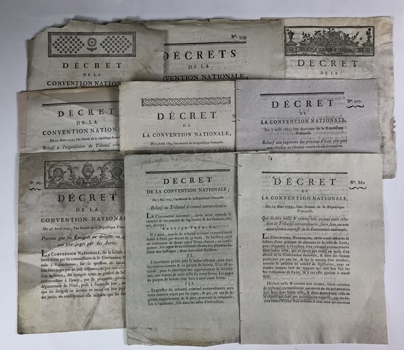 French Revolution. Justice, Revolutionary court. 9 Pamphlets.  - Auction RARE BOOKS, PRINTS, MAPS AND DOCUMENTS. - Bado e Mart Auctions