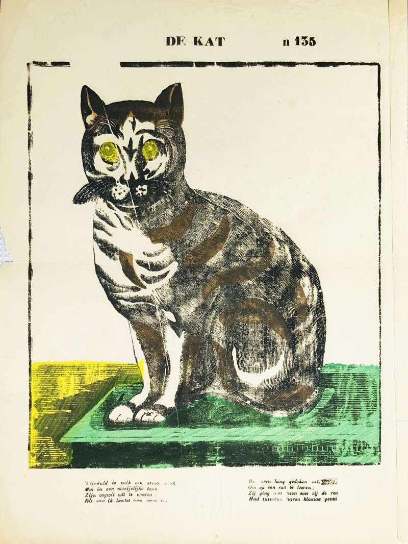 Colored etching. VAN ALPHEN. De Kat.  - Auction Books, Autographs, Prints and Documents  [..]