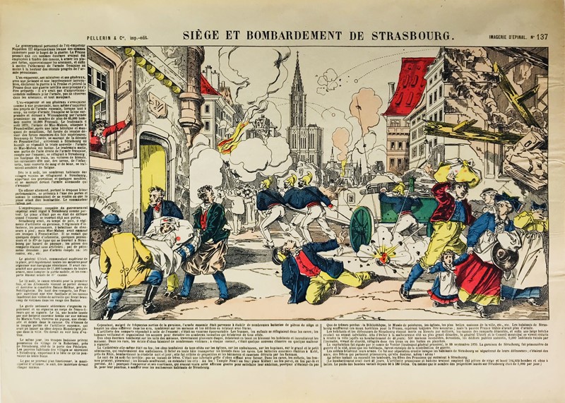 Epinal - Franco-Prussian War. Siege et Bombardement de Strasbourg.  - Auction RARE BOOKS, PRINTS, MAPS AND DOCUMENTS. - Bado e Mart Auctions