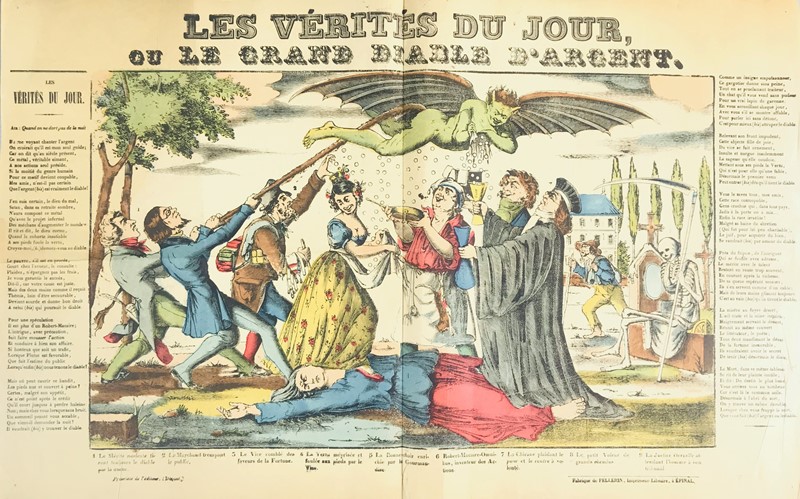 Epinal - Allegorical Print. Les Verites du Jour.  - Auction RARE BOOKS, PRINTS, MAPS AND DOCUMENTS. - Bado e Mart Auctions