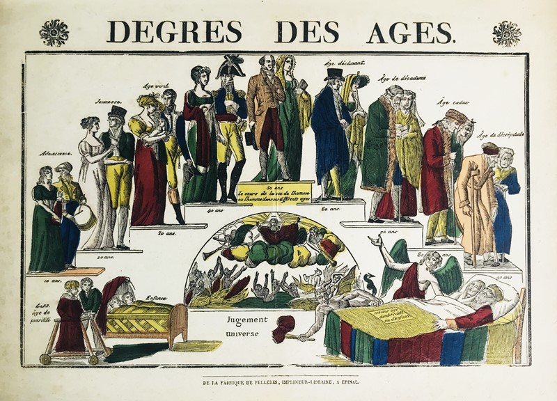 Epinal - Age of Human Life. VANSON. Degres des Ages.  - Auction RARE BOOKS, PRINTS, MAPS AND DOCUMENTS. - Bado e Mart Auctions