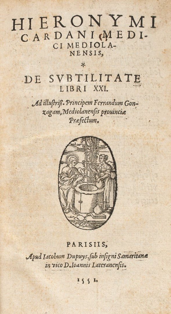 CARDANO. De subtilitate libri XXI. 1551  - Auction Books, Autographs, Prints and  [..]