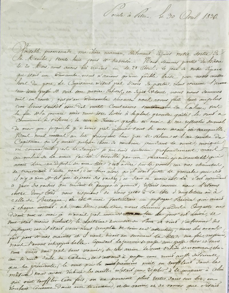 Guadeloupe.. PETIT JEAN ROGET. Lettera autografa alla madre ‘Madame Epouse  [..]