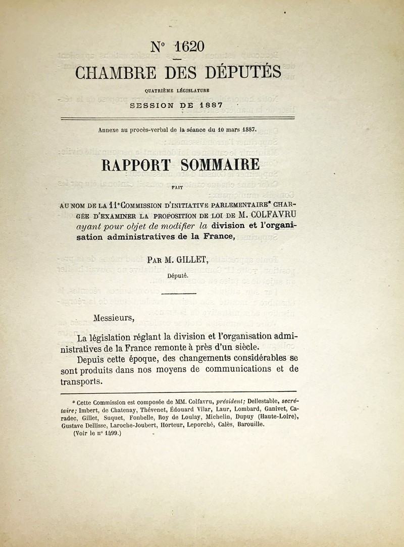 State administration. GILLET. Chambre des Deputes. Rapport sommaire... d’examiner  [..]
