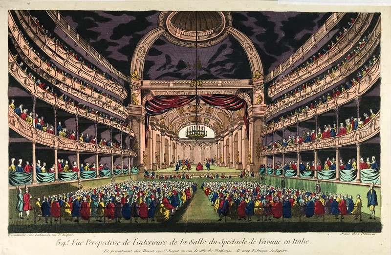 Vue perspective de l’interieure de la Salle du Spectacle de Verone en Italie.  [..]