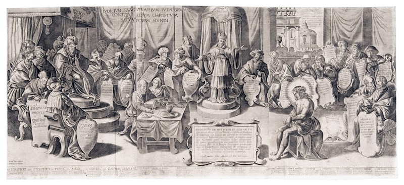 Very rare Popular print of 17th century. BERTELLI. Iudicium Sanguinarium Iudaeorum  [..]