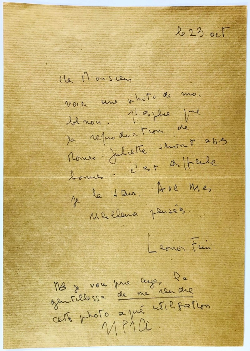 FINI. Signed autograph letter, addressed to Jean-Robert Delahaut referenced to his  [..]