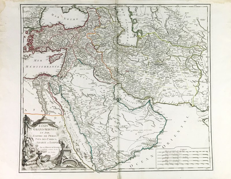 Ottoman Empire. DE VAUGONDY. Etats du grand Seigneur en Asie, empire de Perse, pays  [..]