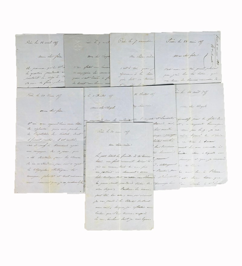 Crimean War. Nine letters by French Navy officer from Piraeus (Greece).  - Auction  [..]