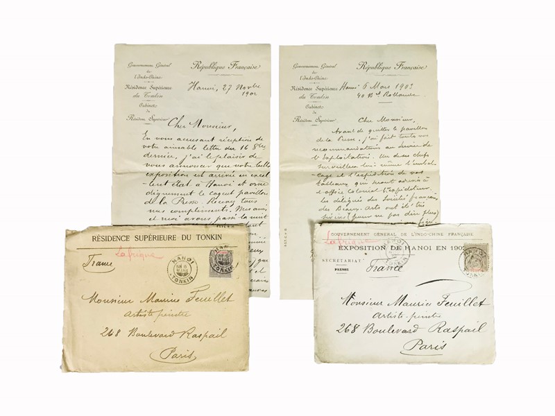 Tonkin - Art History. LAFRIQUE. Two signed autograph letters to the painter Maurice  [..]