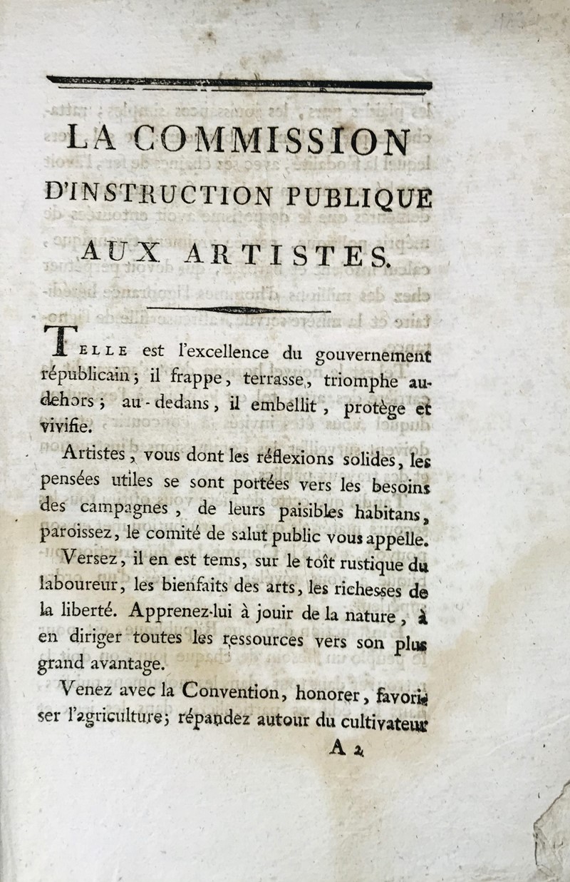 Artists and the French Revolution. DE PAYAN. La Commission d’Instruction Publique  [..]