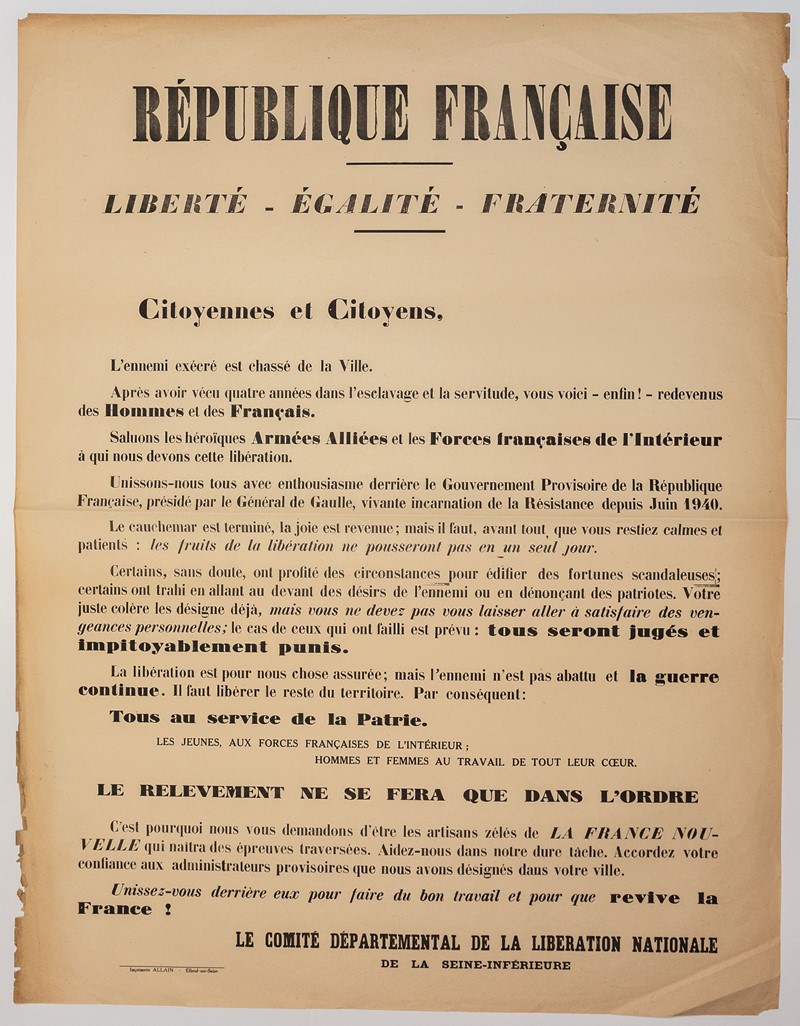 Liberation of the Lower Seine. Le Comité Départemental De La Libération  [..]