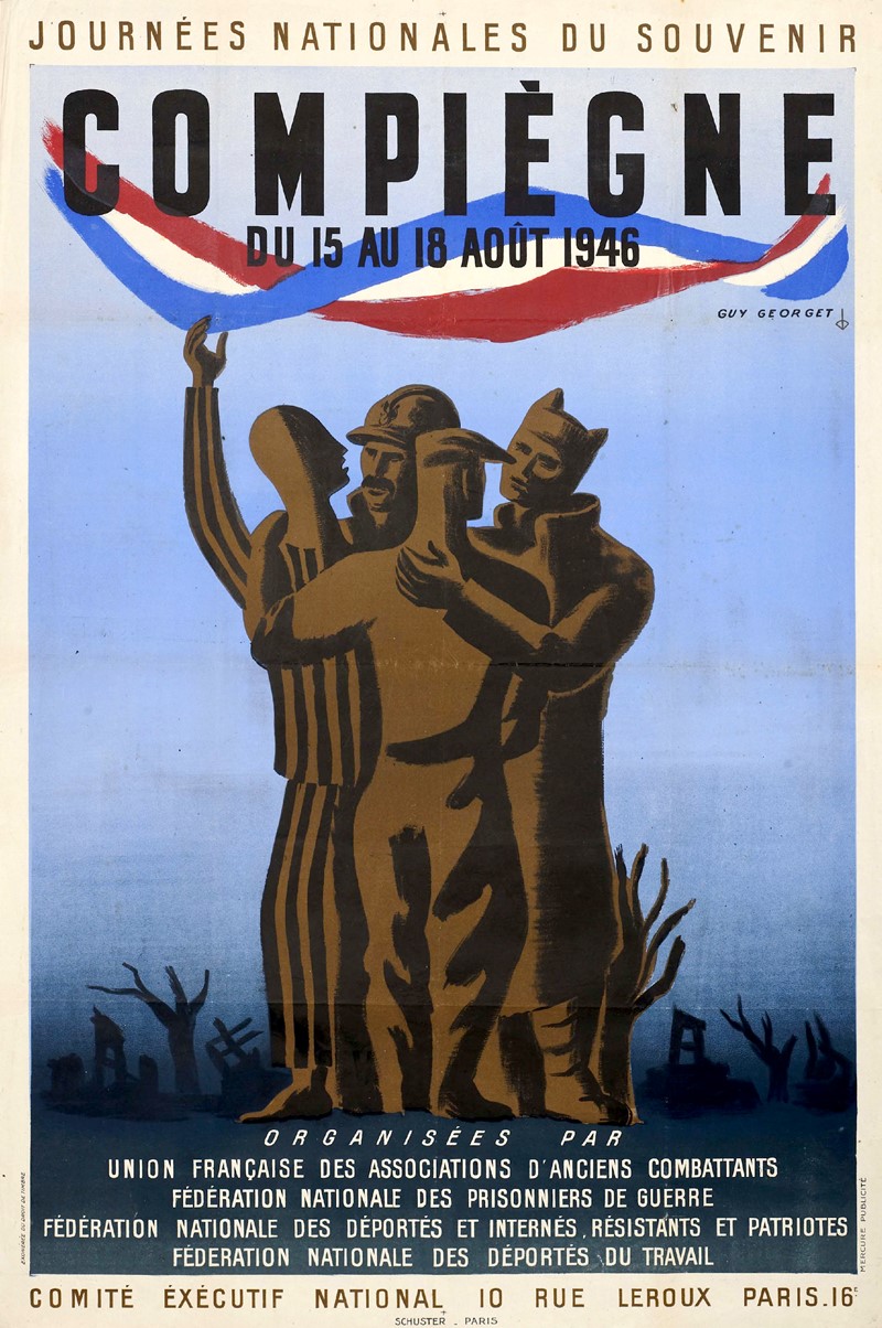 WWII Poster. GEORGET. Journées Nationales du Souvenir. Compiègne  [..]