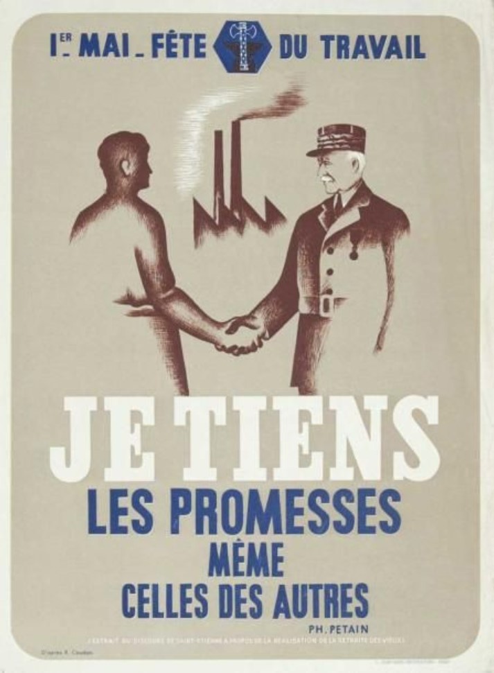 Marshal Petain. COUDON. 1er mai 1941. Fête du travail. Je tiens les promesses  [..]