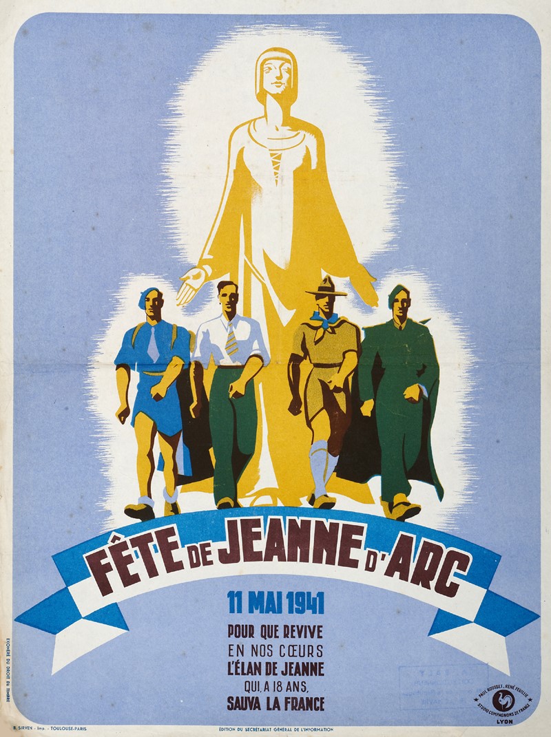 WWII Poster. Fête de Jeanne D’Arc, 11 Mai 1941, pour que revive en  [..]