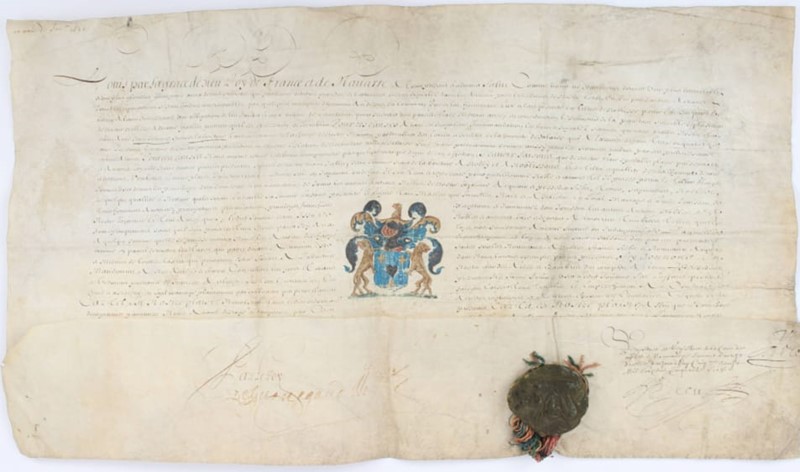 Diploma of Nobility on Parchment. LOUIS XIV. Diploma of Nobility for Jean Jouenne,  [..]