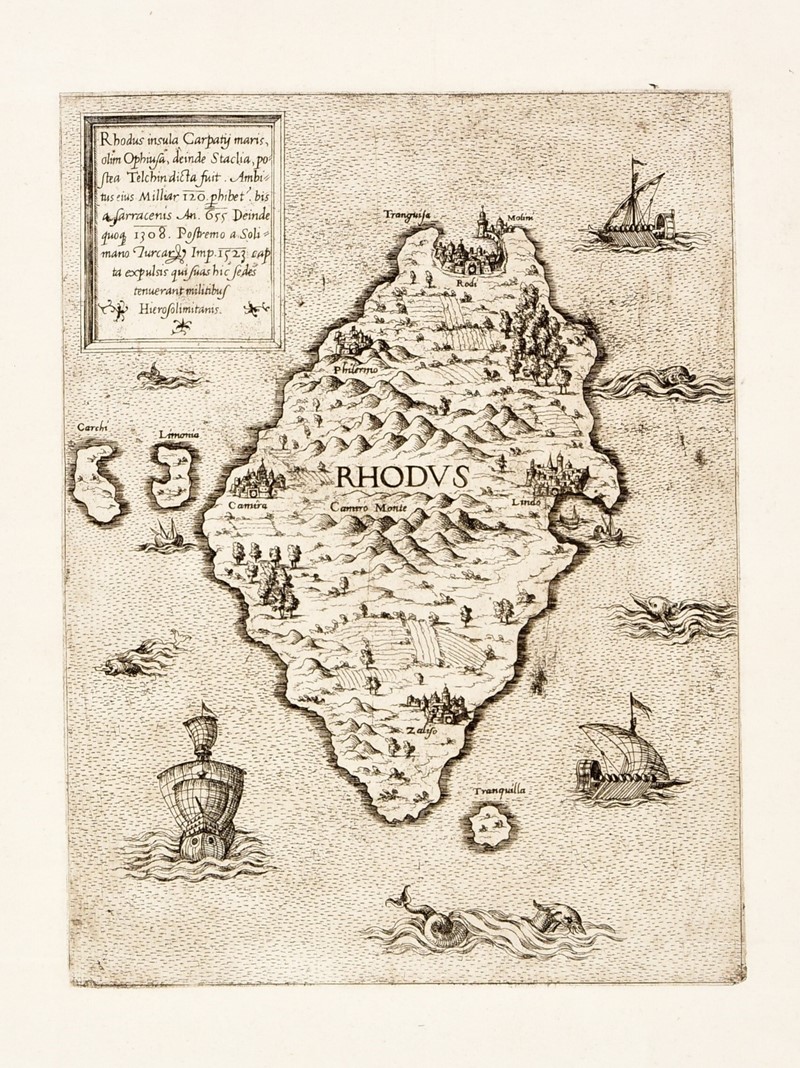 Rhodes. LAFRERI. Rhodus insula Carparij maris...  (1570)  - Asta FINE BOOKS, PRINTS  [..]