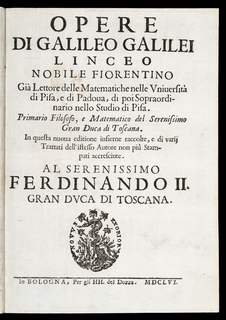 First edition of Galileo's works. GALILEI. Opere...